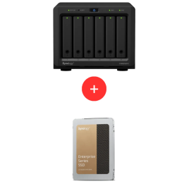 خادم تخزين Synology DS620slim 6 فتحة SFF 2x 1,92 تيرابايت SSD، صغير وهادئ - Ref.DS6310
