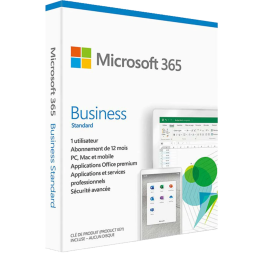 Microsoft 365 Business Standard French 1 An – Applications Office et Collaboration Teams – Réf. KLQ-00667