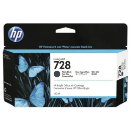 Cartouche d’encre HP 728 – Noir mat – 130 ml – 3 mois